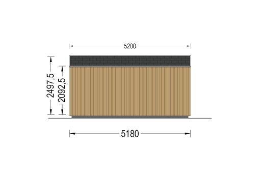 Attefallshus EMMY 25 m² (34 mm + 19 mm träbeklädnad)