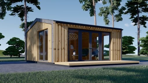 Attefallshus EMMY 25 m² (34 mm + 19 mm träbeklädnad)