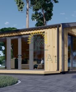 Attefallshus EMMY 25 m² (34 mm + 19 mm träbeklädnad)
