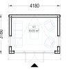 Friggebod EVELIN 12 m² (34 mm + 19 mm träbeklädnad)