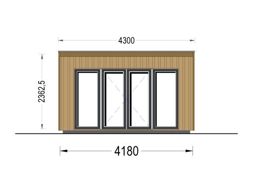 Friggebod EVELIN 12 m² (34 mm + 19 mm träbeklädnad)