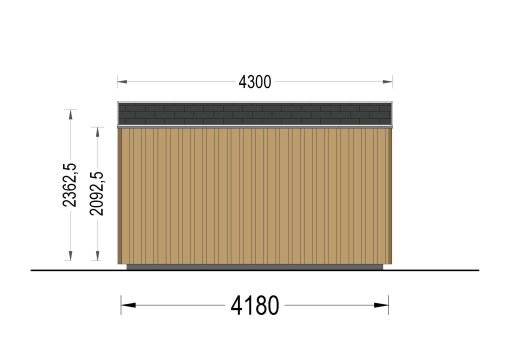 Friggebod EVELIN 12 m² (34 mm + 19 mm träbeklädnad)