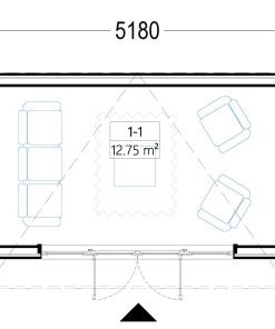 Friggebod EVELIN 15 m² (34 mm + 19 mm träbeklädnad)