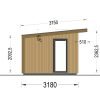 Friggebod EVELIN 15 m² (34 mm + 19 mm träbeklädnad)