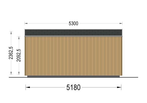 Friggebod EVELIN 15 m² (34 mm + 19 mm träbeklädnad)