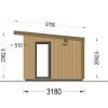 Friggebod EVELIN 15 m² (34 mm + 19 mm träbeklädnad)