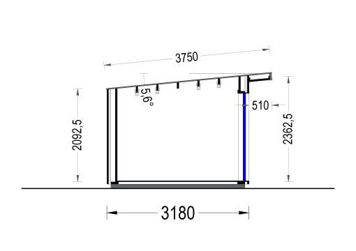 Friggebod EVELIN 15 m² (34 mm + 19 mm träbeklädnad)