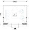 Friggebod EVELIN 20 m² (34 mm + 19 mm träbeklädnad)
