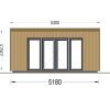 Friggebod EVELIN 20 m² (34 mm + 19 mm träbeklädnad)