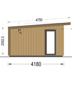 Friggebod EVELIN 20 m² (34 mm + 19 mm träbeklädnad)