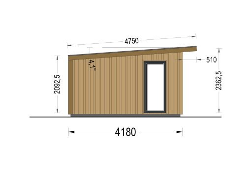 Friggebod EVELIN 20 m² (34 mm + 19 mm träbeklädnad)