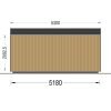 Friggebod EVELIN 20 m² (34 mm + 19 mm träbeklädnad)