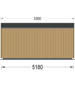 Friggebod EVELIN 20 m² (34 mm + 19 mm träbeklädnad)