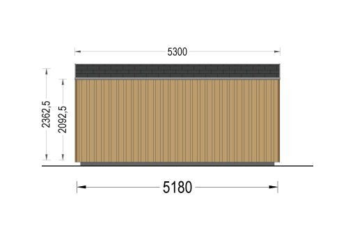 Friggebod EVELIN 20 m² (34 mm + 19 mm träbeklädnad)