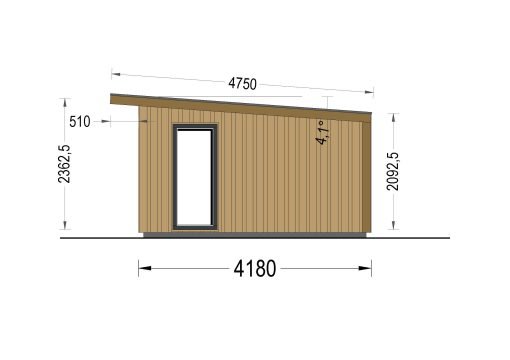 Friggebod EVELIN 20 m² (34 mm + 19 mm träbeklädnad)