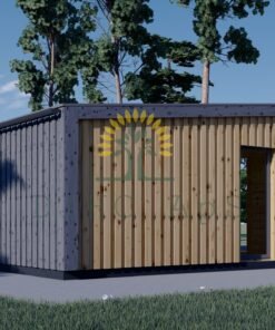 Attefallshus EVELIN 25 m² (34 mm + 19 mm träbeklädnad)
