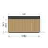 Attefallshus EVELIN 25 m² (34 mm + 19 mm träbeklädnad)