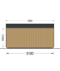 Attefallshus EVELIN 25 m² (34 mm + 19 mm träbeklädnad)