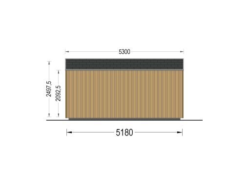 Attefallshus EVELIN 25 m² (34 mm + 19 mm träbeklädnad)