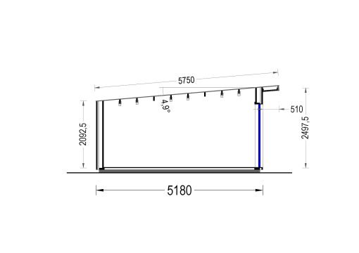 Attefallshus EVELIN 25 m² (34 mm + 19 mm träbeklädnad)