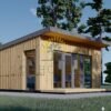 Attefallshus EVELIN 25 m² (34 mm + 19 mm träbeklädnad)