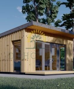 Attefallshus EVELIN 25 m² (34 mm + 19 mm träbeklädnad)