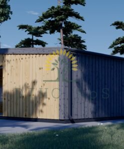 Attefallshus EVELIN 25 m² (34 mm + 19 mm träbeklädnad)