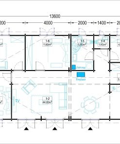 Timmerstuga JULIA (44+44 mm), 103 m²