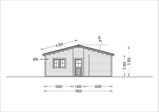 Timmerstuga JULIA (44+44 mm), 103 m²
