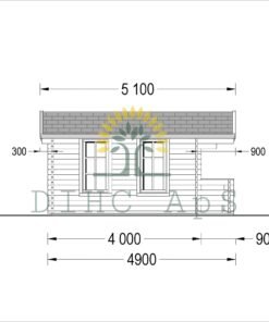 Attefallshus KING 20 m², 4×5 m (44 mm)