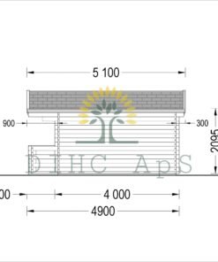 Attefallshus KING 20 m², 4×5 m (44 mm)