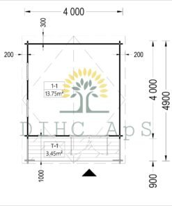 Attefallshus KING 20 m², 4×5 m (44 mm)