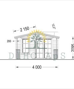 Attefallshus KING 20 m², 4×5 m (44 mm)