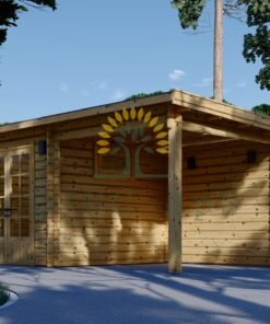 Friggebod med Terrass LARISSA (28 mm), 7 m² + 7 m²