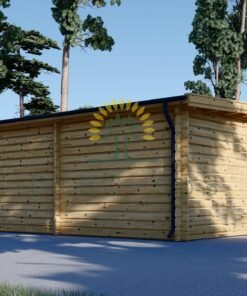 Friggebod med Terrass LARISSA (28 mm), 7 m² + 7 m²