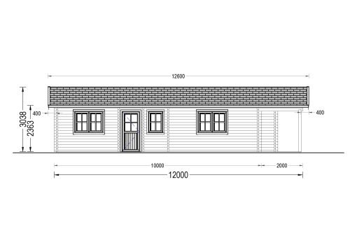 Fritidshus LINCOLN (66 mm), 6×12 m, 72 m²