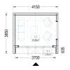 Friggebod PIA 12 m² (34 mm + 19 mm träbeklädnad)