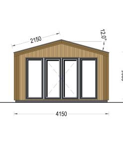 Friggebod PIA 12 m² (34 mm + 19 mm träbeklädnad)