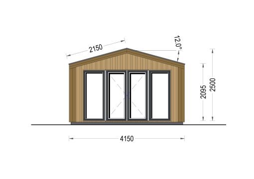 Friggebod PIA 12 m² (34 mm + 19 mm träbeklädnad)