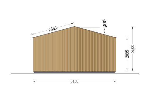 Friggebod PIA 25 m² (34 mm + 19 mm träbeklädnad)