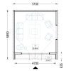 Friggebod PIA 25 m² (34 mm + 19 mm träbeklädnad)