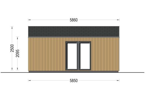 Friggebod PIA 25 m² (34 mm + 19 mm träbeklädnad)