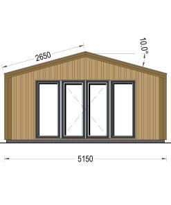 Friggebod PIA 25 m² (34 mm + 19 mm träbeklädnad)