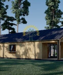 Timmerstuga TESSA 130 m² (44 mm + 19 mm träbeklädnad)
