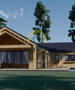 Timmerstuga TESSA 130 m² (44 mm + 19 mm träbeklädnad)