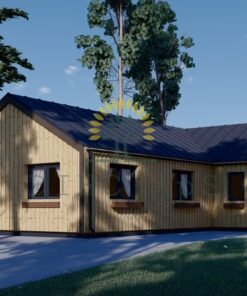 Timmerstuga TESSA 130 m² (44 mm + 19 mm träbeklädnad)
