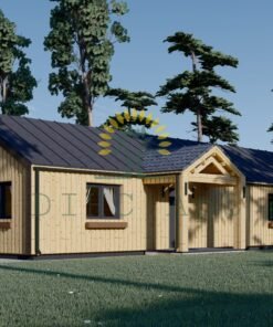 Timmerstuga TESSA 130 m² (44 mm + 19 mm träbeklädnad)
