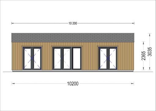Fritidshus SELENE 63 m² (44 mm + träbeklädnad)