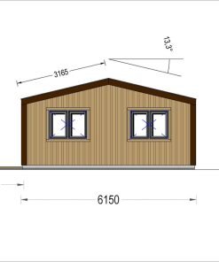 Fritidshus SELENE 63 m² (44 mm + träbeklädnad)