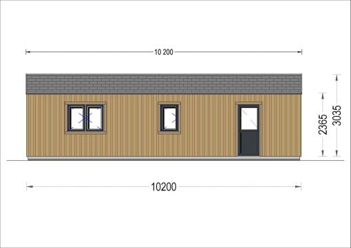 Fritidshus SELENE 63 m² (44 mm + träbeklädnad)